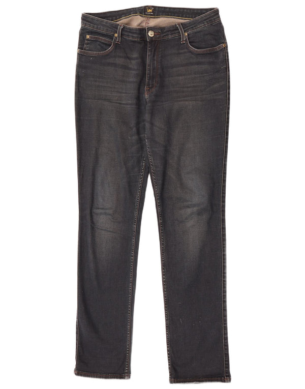 Lee Mens Marion Straight Jeans W33 L33 Azul Marinho Algodão