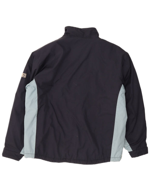 Jaqueta corta-vento masculina Puma UK 42 XL azul marinho colorblock poliéster