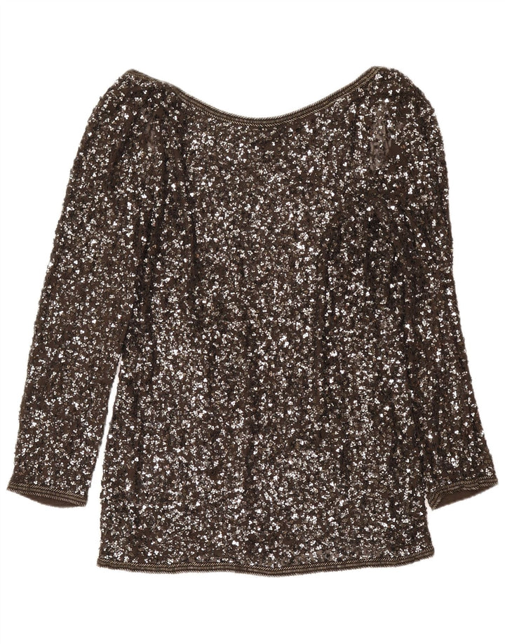 Blusa feminina de manga comprida All Saints UK 14 cinza médio