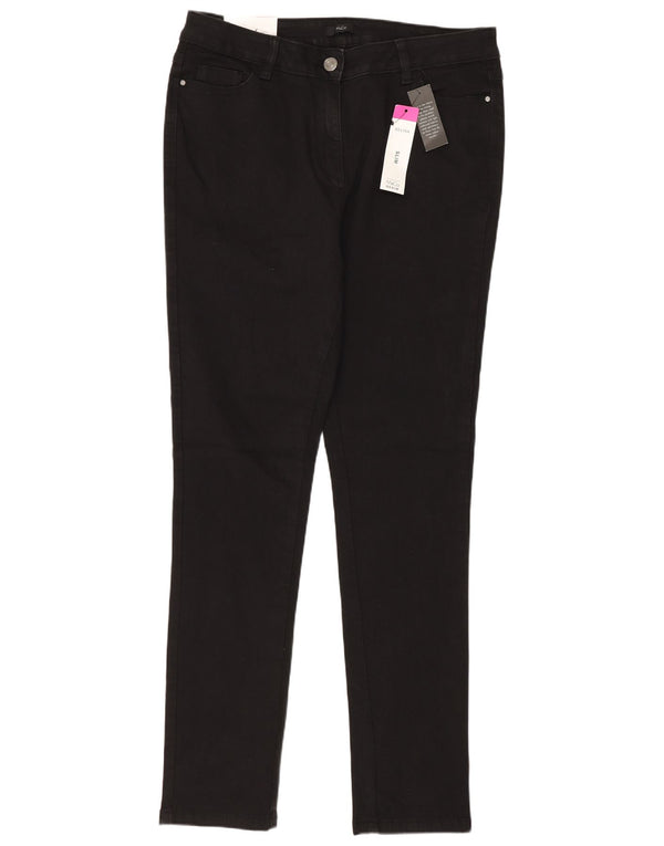 Calça jeans feminina M&Co Selina Slim UK 14 grande W32 L30 algodão preto