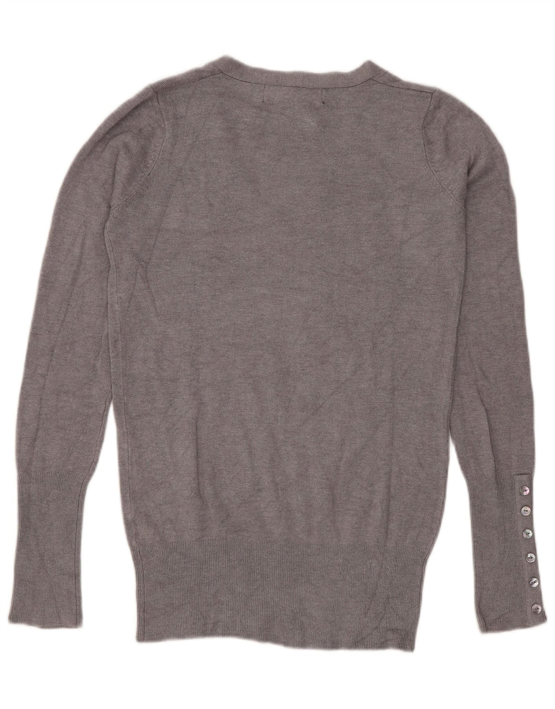 Suéter feminino Zara com decote em V Reino Unido 10 pequeno cinza