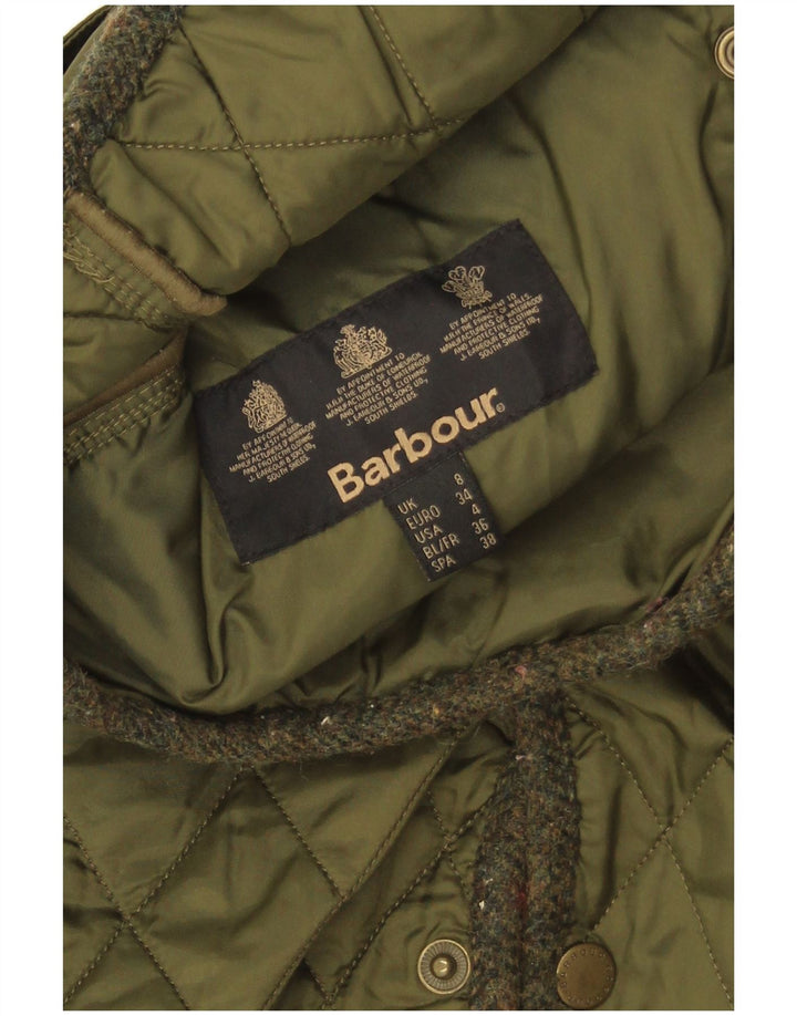 Jaqueta acolchoada feminina Barbour UK 8 pequena cáqui