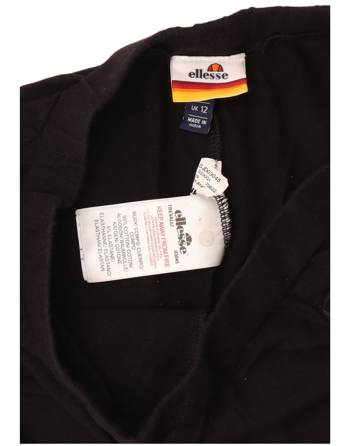 Leggings estampadas femininas ELLESSE UK 12 algodão preto médio