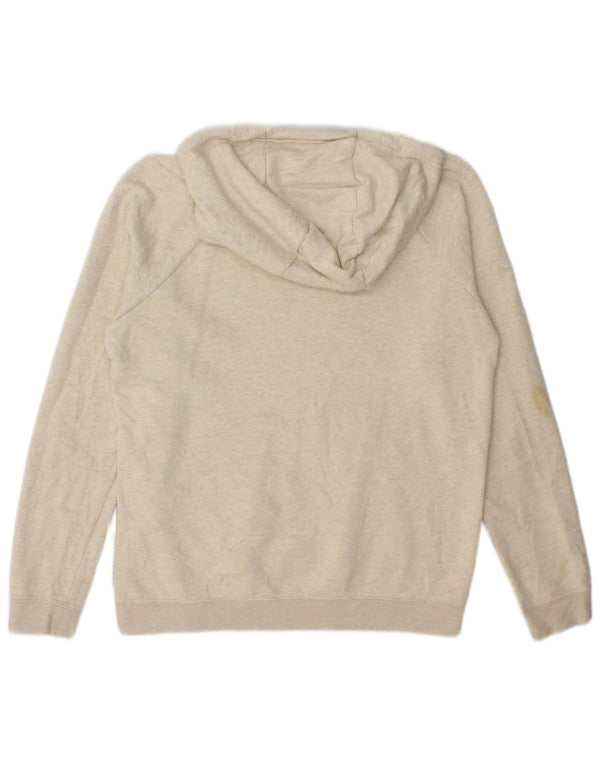 Nike Womens Oversized Hoodie Jumper UK 10 Small Beige Flecked Cotton