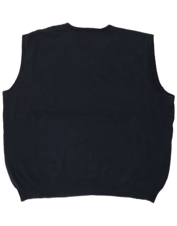 Izod Mens Tall Vest Tank Top 2XL Navy Blue Argyle/Diamond Cotton