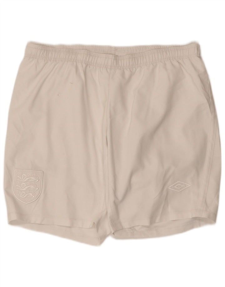 UMBRO Mens England Sport Shorts Grande Poliéster Branco