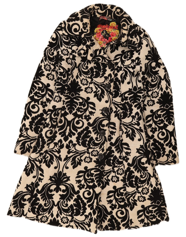 Sobretudo feminino Desigual Rainbow Graphic EU 38 Médio Bege Floral