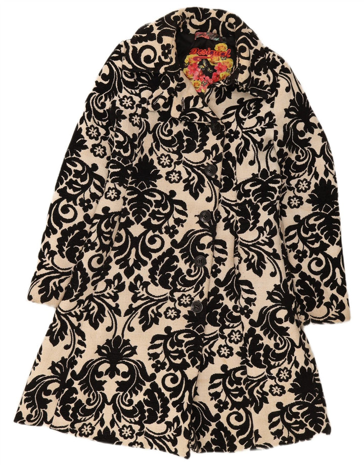 Sobretudo feminino Desigual Rainbow Graphic EU 38 Médio Bege Floral
