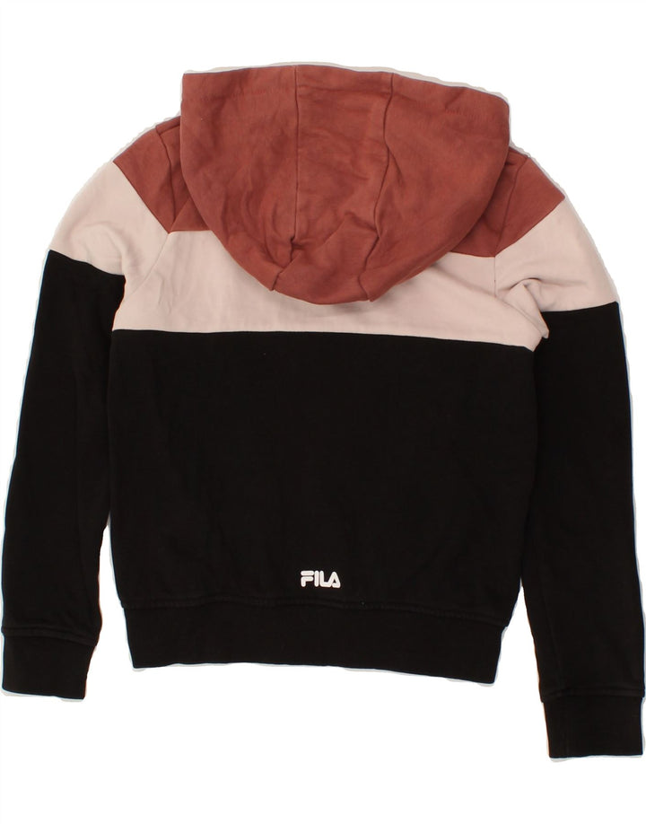 FILA Girls Zip Hoodie Sweater 9-10 Years Multicoloured Colourblock Vintage Fila and Second-Hand Fila from Messina Hembry 
