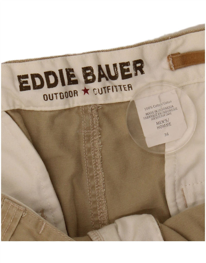 EDDIE BAUER Masculino Pegged Chino Shorts W36 Grande Algodão Bege