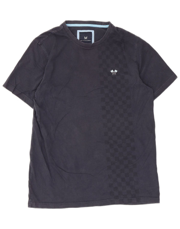 Camiseta gráfica masculina Crew Clothing Top médio algodão geométrico azul marinho