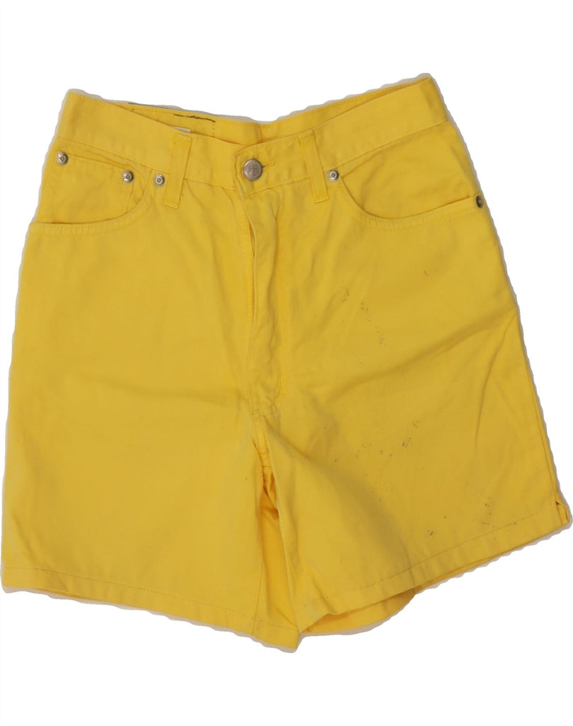 VINTAGE Womens Casual Shorts UK 14 Medium W28  Yellow Cotton Vintage Vintage and Second-Hand Vintage from Messina Hembry 