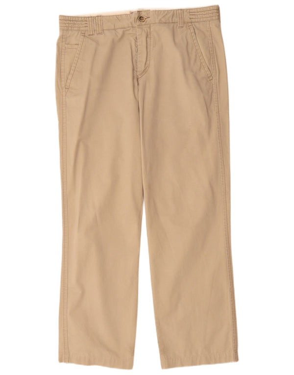 Zara Calça Chino Masculina Reta EU 44 Grande W34 L30 Algodão Bege