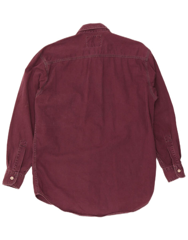 Camisa jeans masculina Levi's pequena de algodão Borgonha