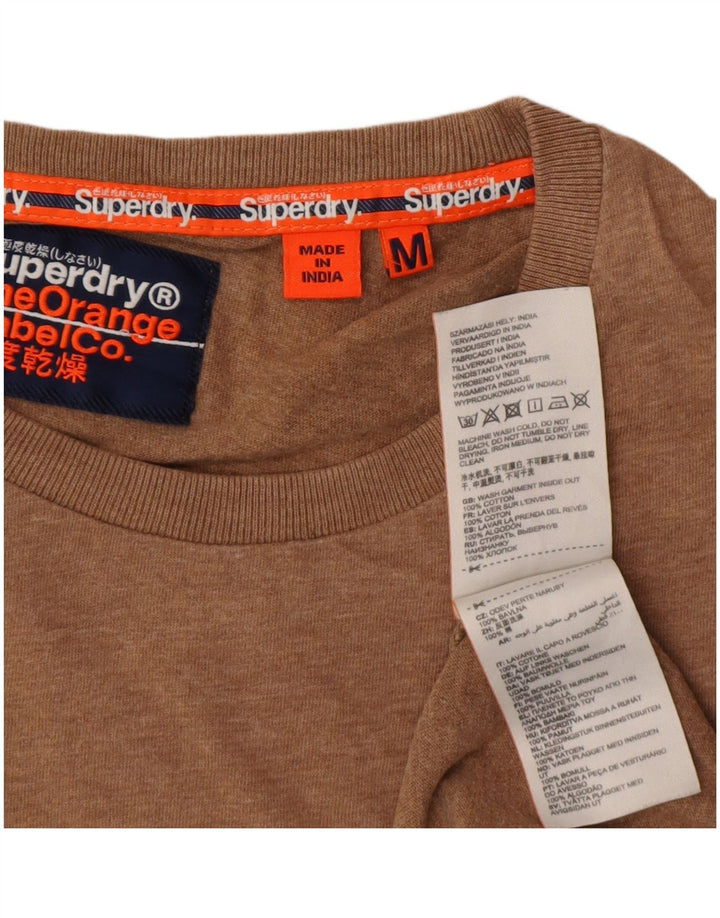 Camiseta masculina Superdry Top médio algodão marrom