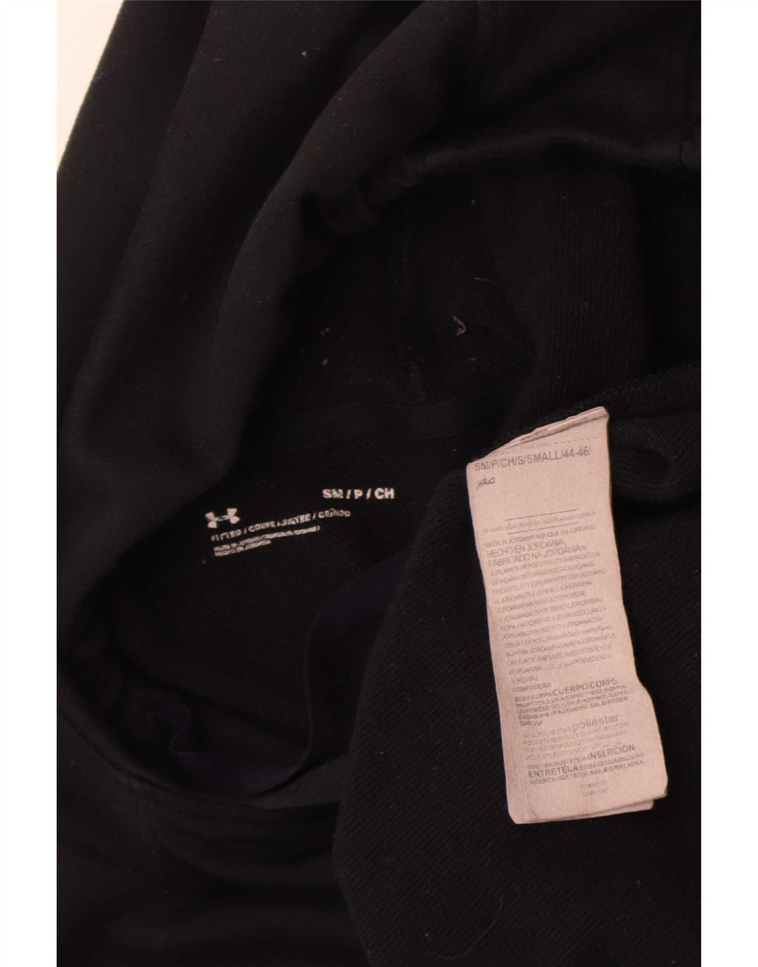 Under Armour Mens Fitted Hoodie Jumper Pequeno Poliéster Preto