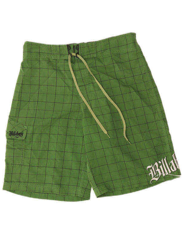 Shorts de natação masculino Billabong gráfico grande poliéster xadrez verde