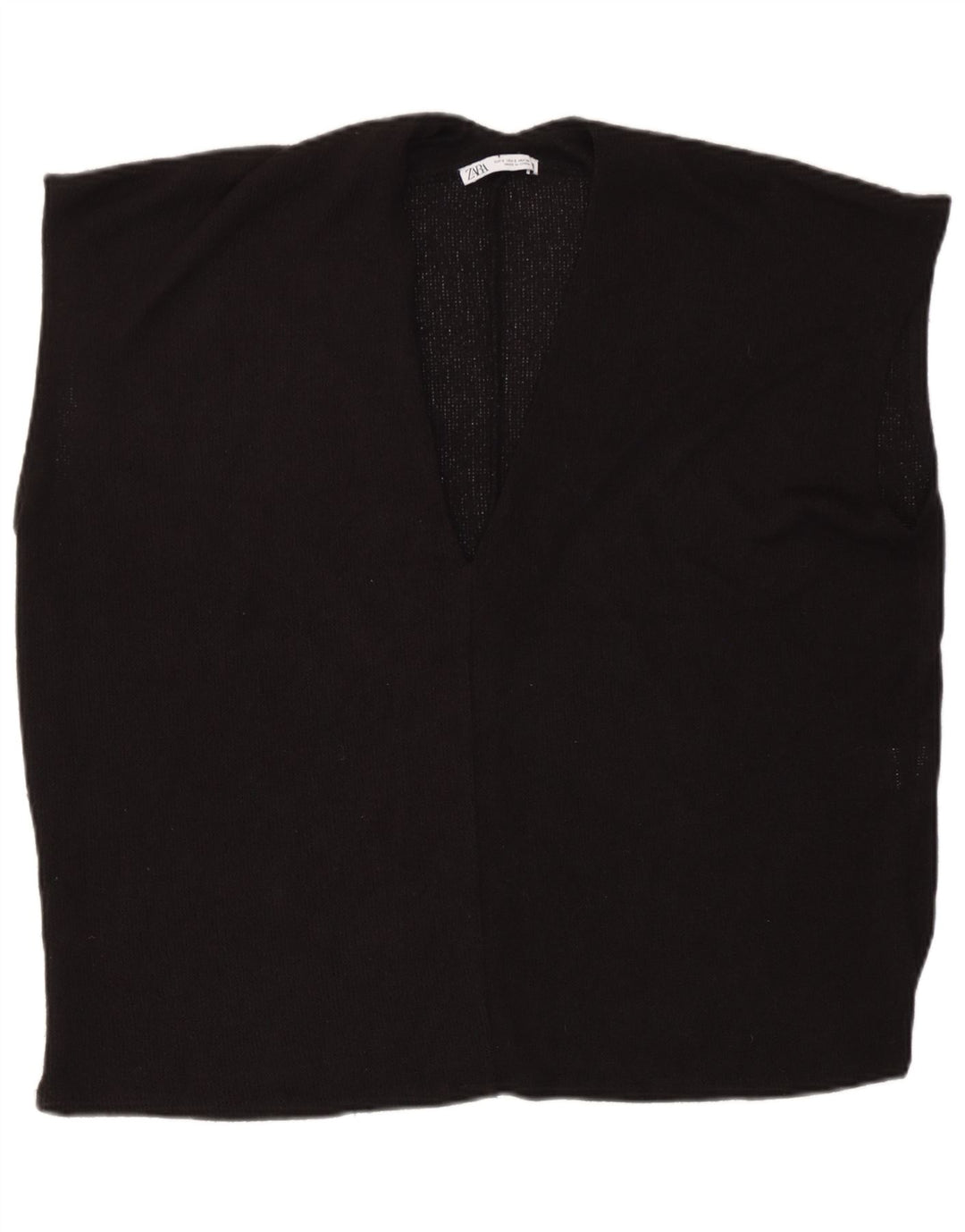 Zara Womens Oversized Vest Tank Top Reino Unido 10 Pequena Viscose Preta