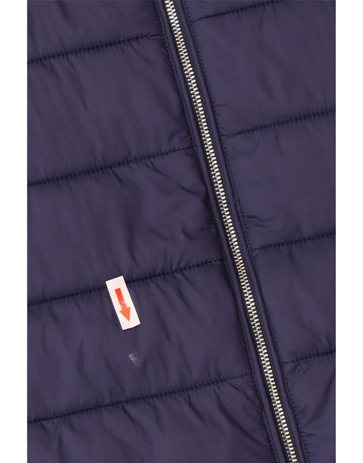 Casaco acolchoado com capuz feminino Tommy Hilfiger Reino Unido 10 pequeno azul marinho poliamida