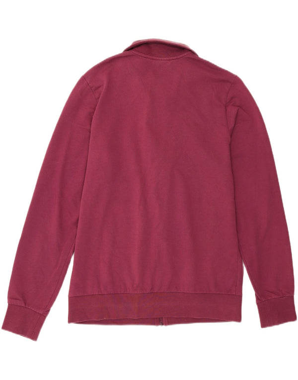 Lotto Womens Graphic Tracksuit Top Jacket Reino Unido 14 Grande Algodão Borgonha