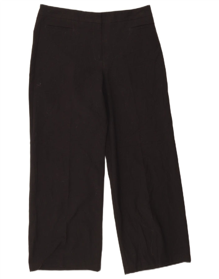Calças cortadas femininas MARKS & SPENCER UK 12 médio W32 L27 pretas