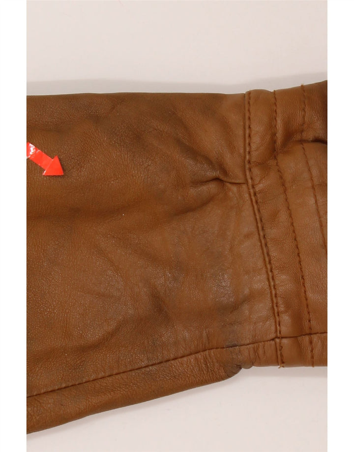 Jaqueta de couro feminina vintage IT 44 couro marrom médio