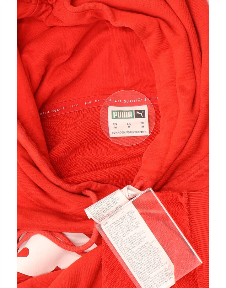 Puma masculino gráfico moletom com capuz médio algodão vermelho