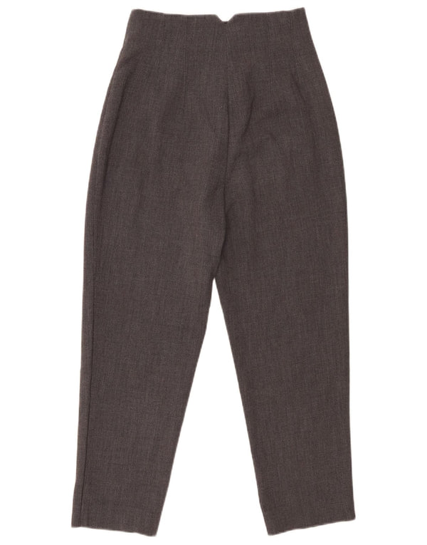 Zara Calça feminina de terno cônico XS W24 L24 cinza poliéster
