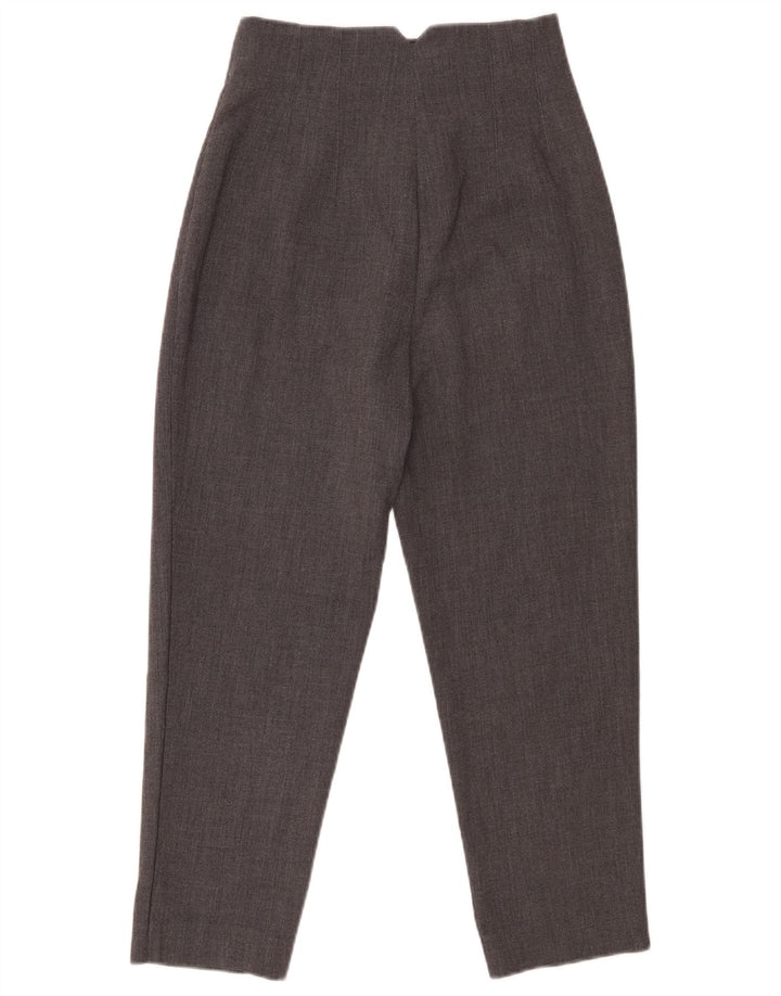 Zara Calça feminina de terno cônico XS W24 L24 cinza poliéster