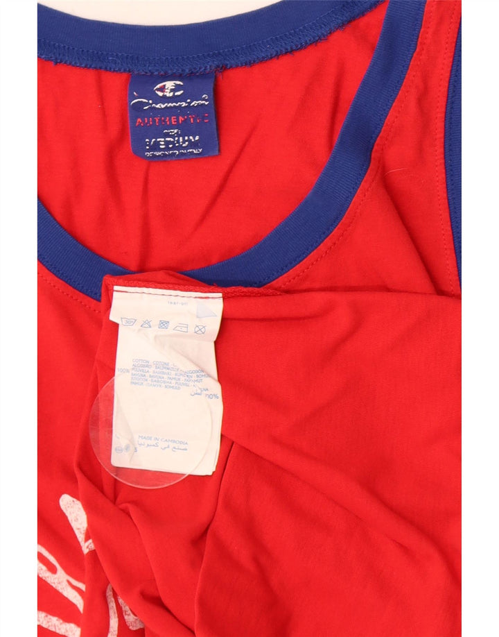 Colete gráfico masculino Champion Top médio algodão vermelho