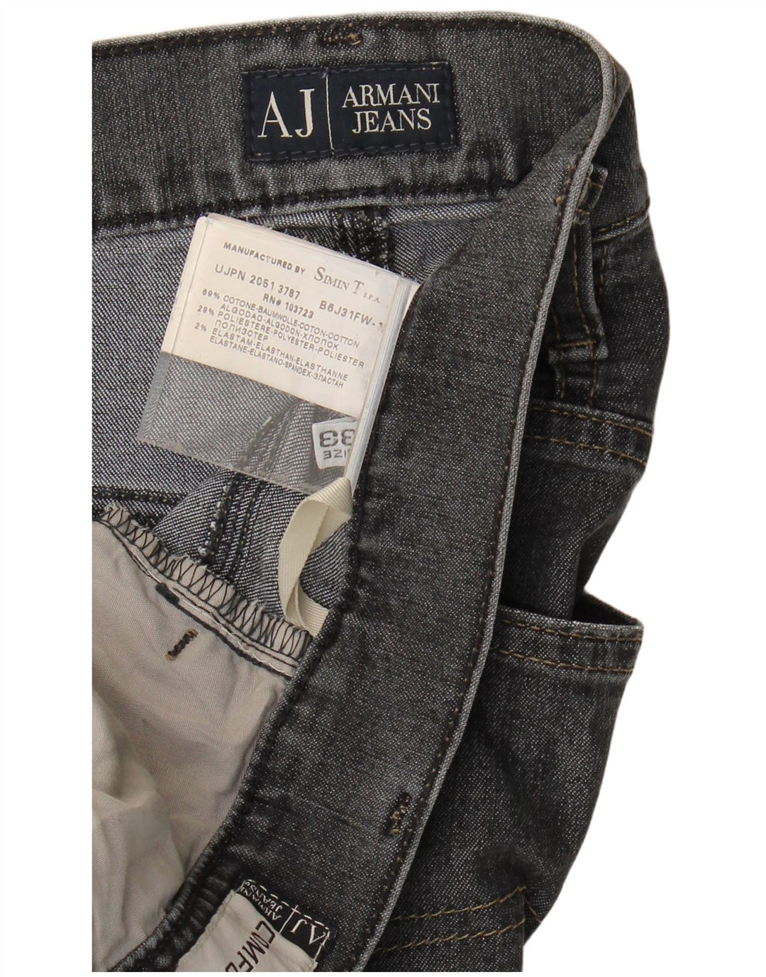 ARMANI Jeans retos femininos W33 L28 algodão cinza
