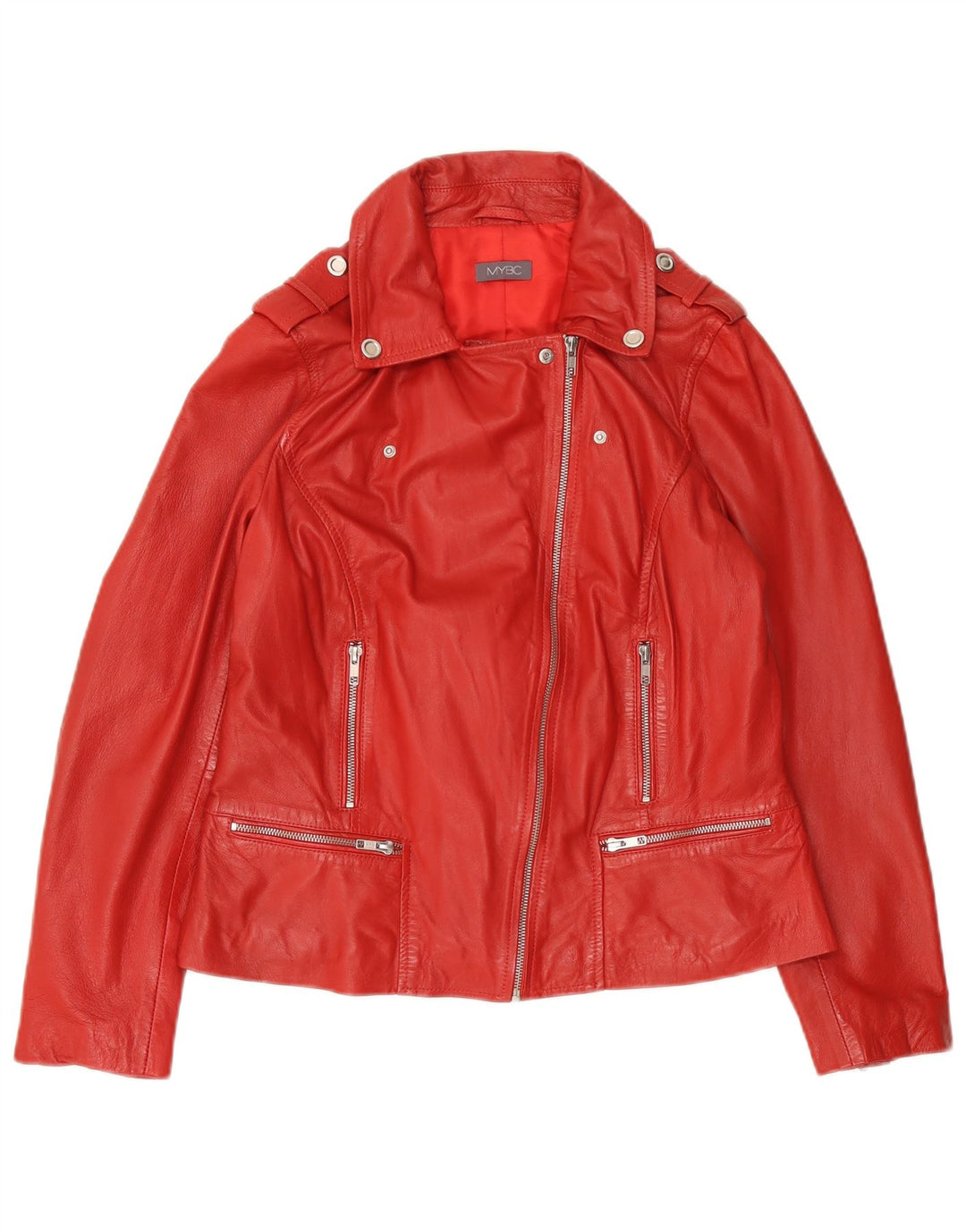 Jaqueta de motociclista feminina vintage Reino Unido 16 grande couro vermelho