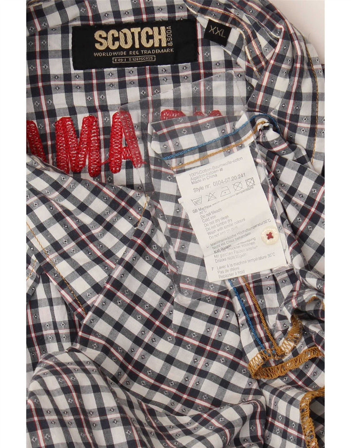 Camisa gráfica masculina Scotch & Soda 2XL algodão xadrez preto
