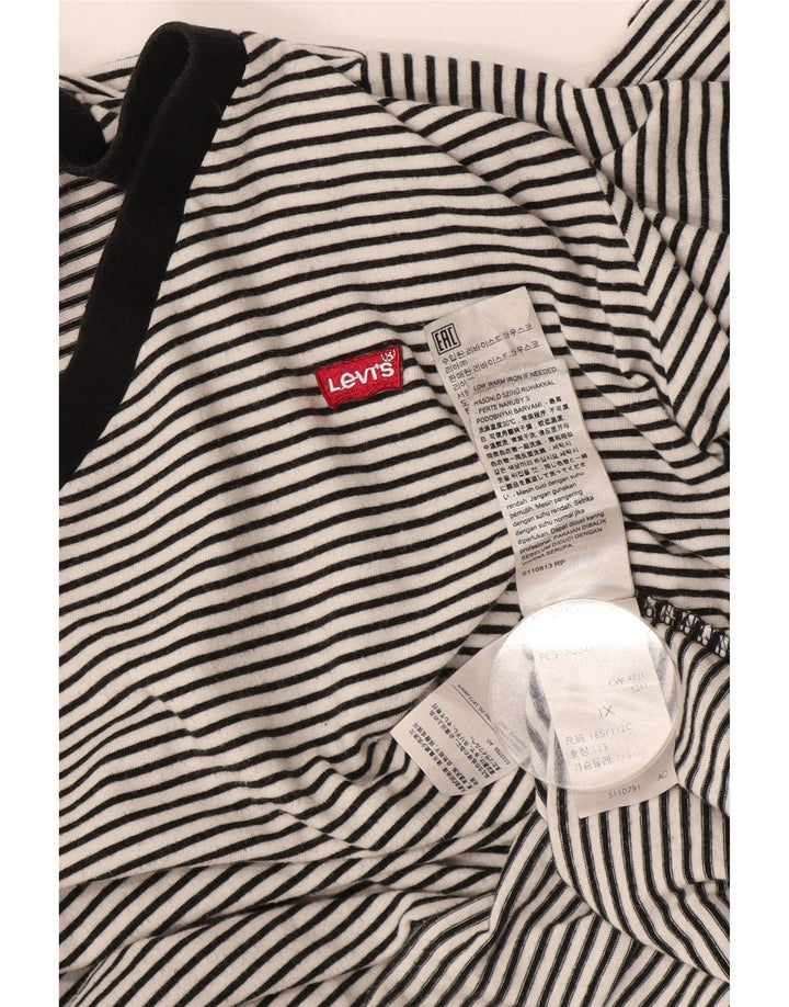 Camiseta feminina Levi's UK 18 XL preta listrada de algodão