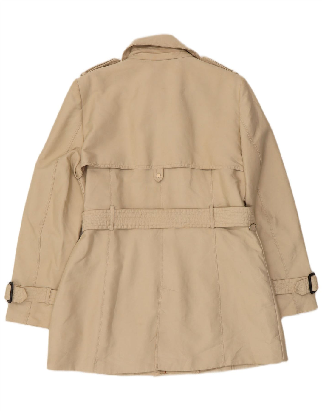 Trench Coat feminino Zara com peito duplo UK 18 XL bege poliéster