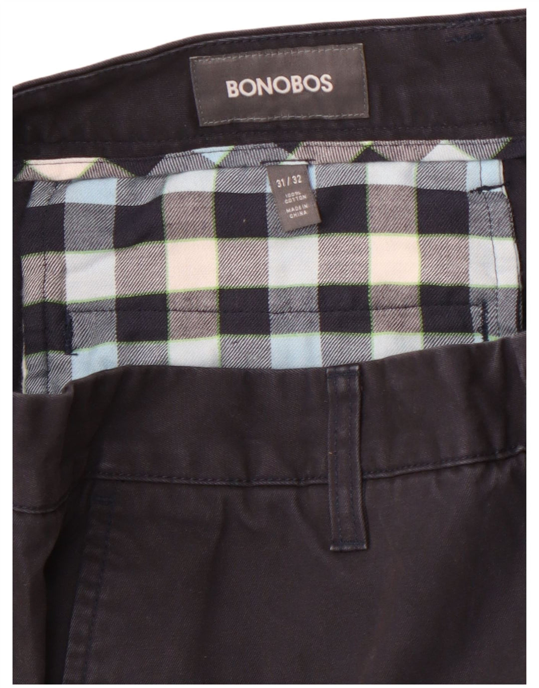 Calça chino reta masculina BONOBOS W31 L32 algodão preto