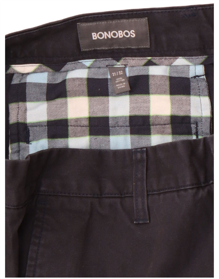 Calça chino reta masculina BONOBOS W31 L32 algodão preto