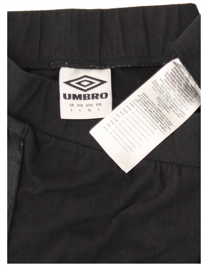 Leggings femininas da Umbro UK 14 grande algodão colorblock preto