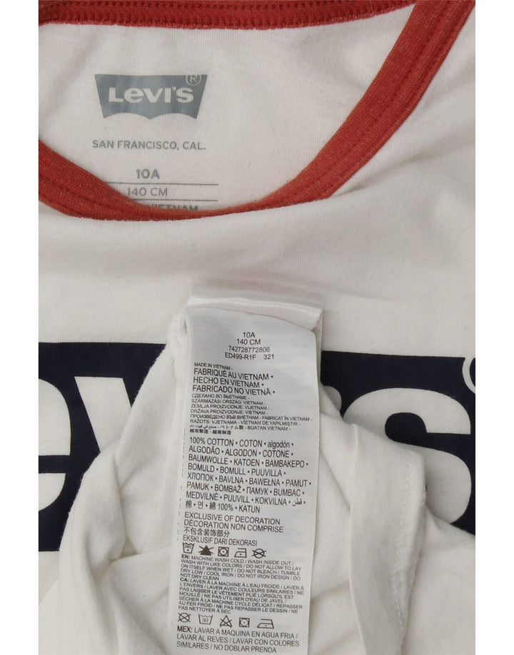 Camiseta gráfica LEVI'S Boys 9-10 anos algodão branco
