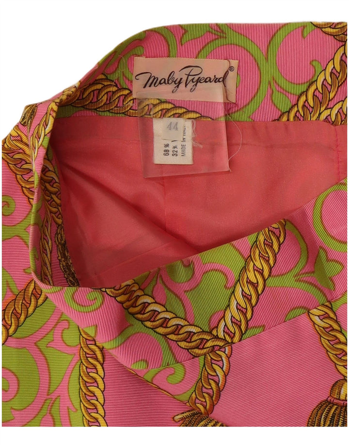 Conjunto de saia feminina vintage gráfica de 2 peças IT 44 médio W28 rosa paisley