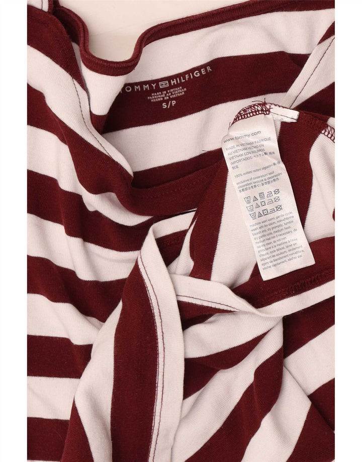 Tommy Hilfiger Top Regular Feminino Manga 3/4 Reino Unido 8 Pequeno Listrado Branco