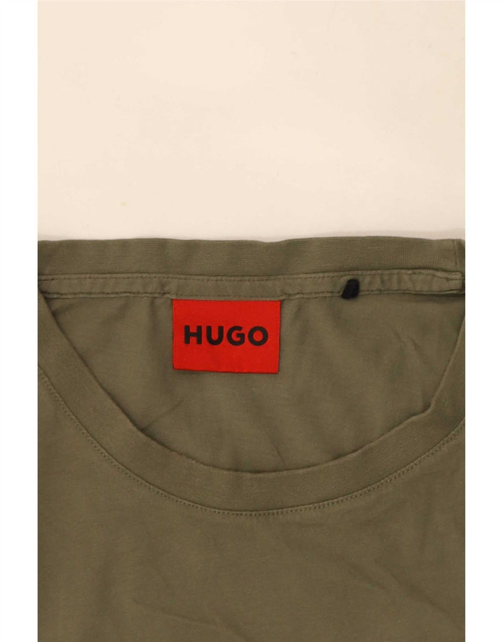 Camiseta gráfica masculina Hugo Boss grande cáqui