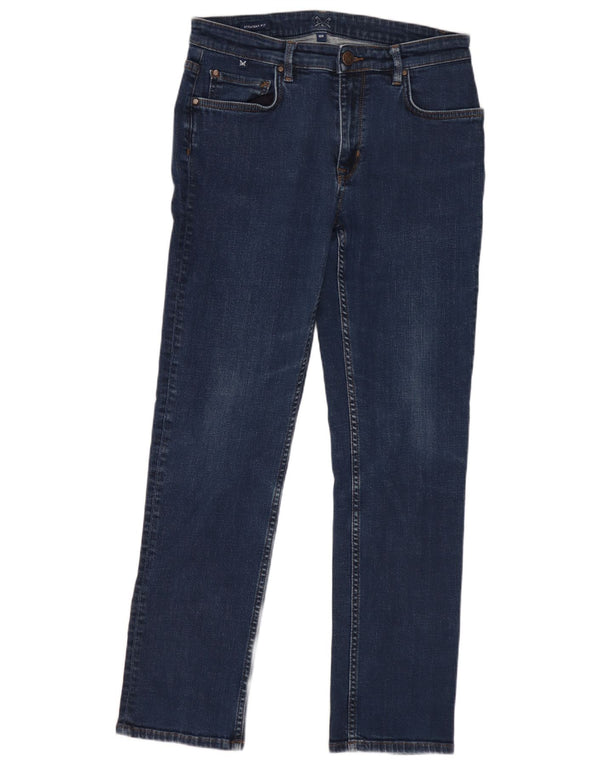 Crew Clothing Womens Straight Jeans UK 10 Pequeno W27 L27 Azul Marinho Algodão
