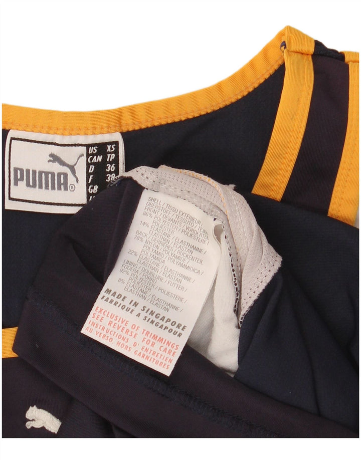 Puma Womens Crop Vest Top UK 10 Pequeno Preto Colourblock Poliéster