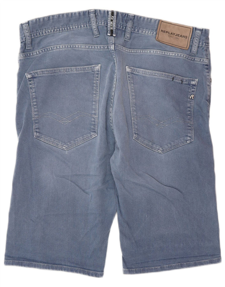 Shorts jeans masculino REPLAY W32 algodão azul médio