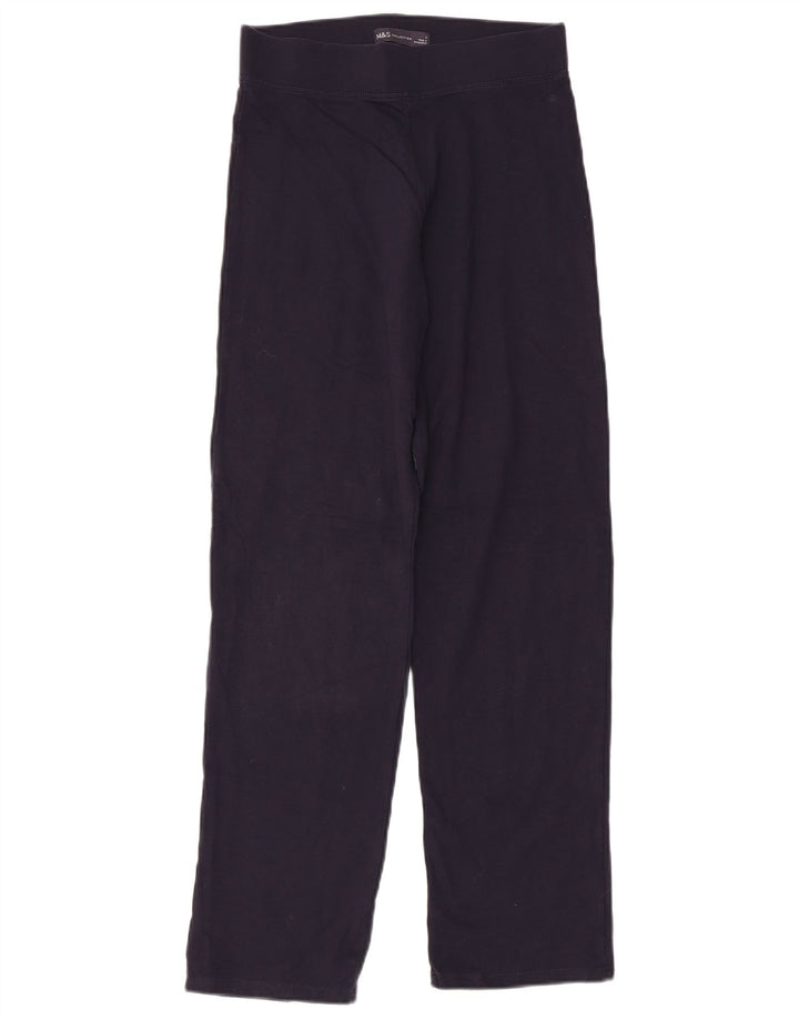 Calça de treino feminina Marks & Spencer UK 8 pequena algodão azul marinho