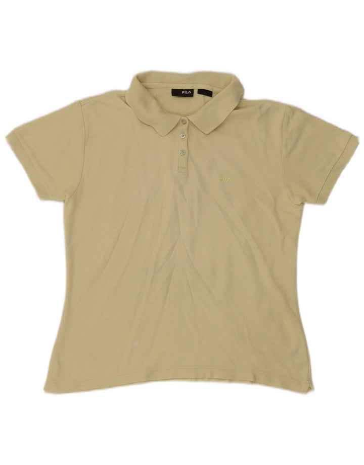 Camisa polo feminina Fila UK 14 médio amarelo