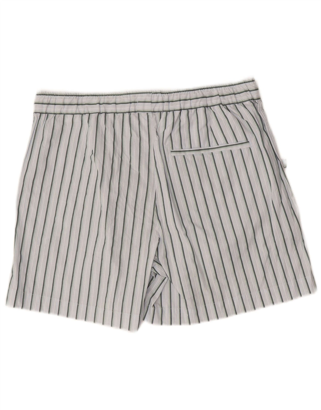 Zara Mens Chino Shorts Grande W32 Algodão Listrado Azul