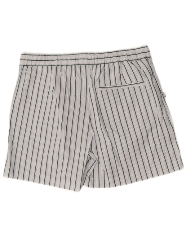 Zara Mens Chino Shorts Grande W32 Algodão Listrado Azul