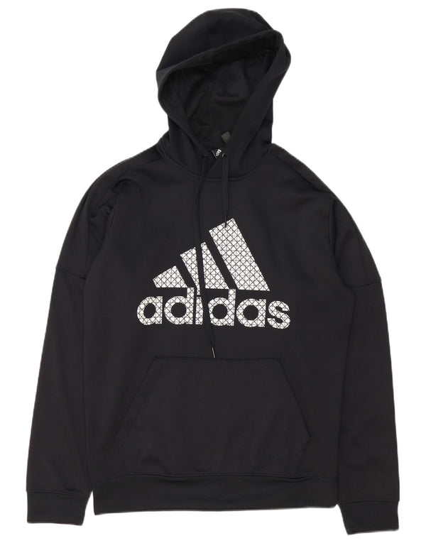 ADIDAS Mens Climawarm Graphic Hoodie Jumper Médio Preto Poliéster